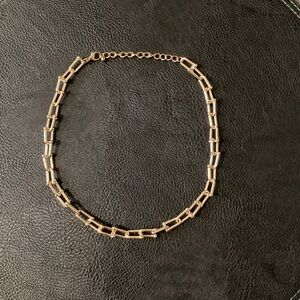 Gold paper-clip chain 16” necklace